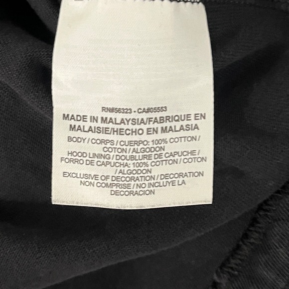 Nike Black Long Sleeve Hooded T Shirt Size XXL Cotton Made in Malaysia *Stain - Picture 5 of 11